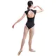 Mirella MB7226 Mock Neck cap sleeve, short sleeve leotard with detail