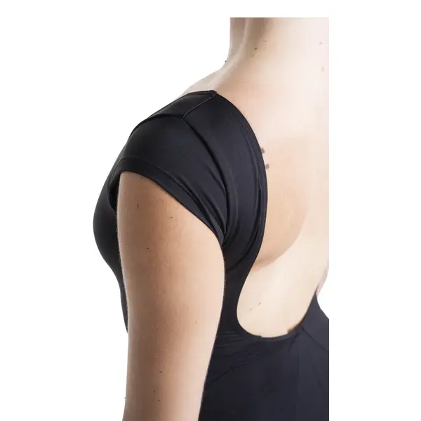 Mirella Black cap sleeve leotard, women's leotard