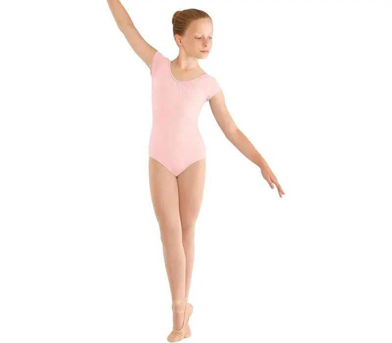 Mirella M414C, 3 Bow back cap sleeve leotard - Pink Bloch