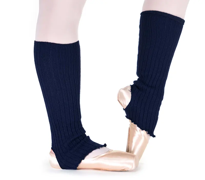 Pridance, knee-length stirrup leg warmers - Navy