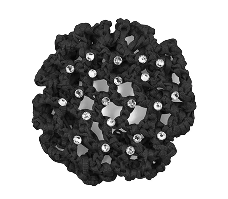 Rumpf Bun cover, coloured bun cover with a crystal - Black