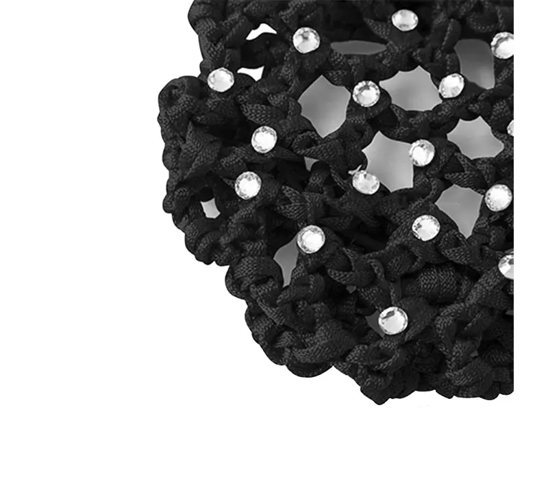 Rumpf Bun cover, coloured bun cover with a crystal - Black