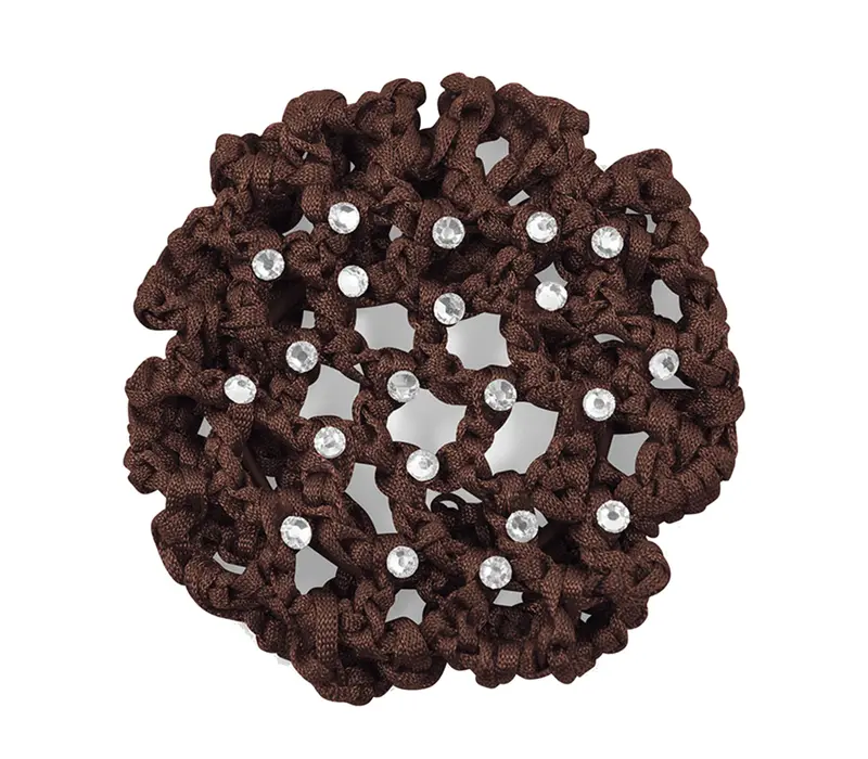 Rumpf Bun cover, coloured bun cover with a crystal - Coffe