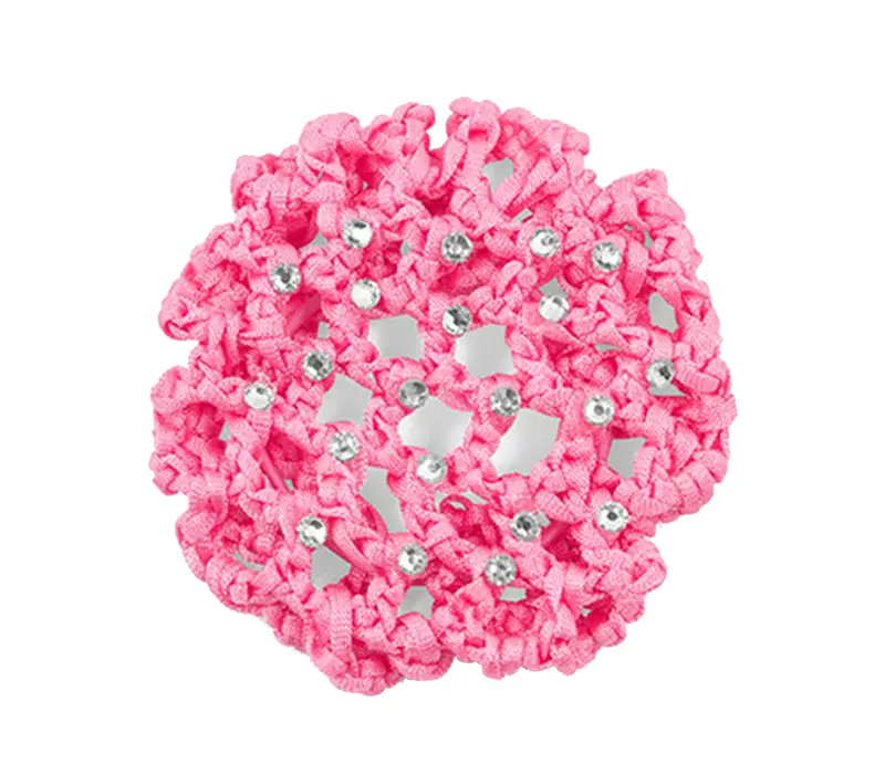 Rumpf Bun cover, coloured bun cover with a crystal - Pink
