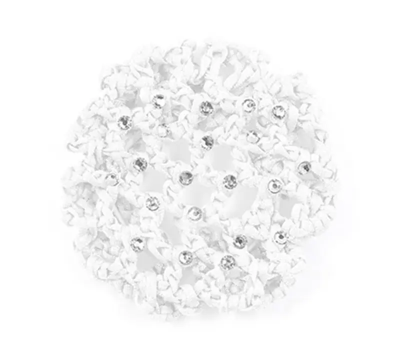 Rumpf Bun cover, coloured bun cover with a crystal - White