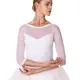 So Danca Elise, leotard with 3/4 netting sleeve - White