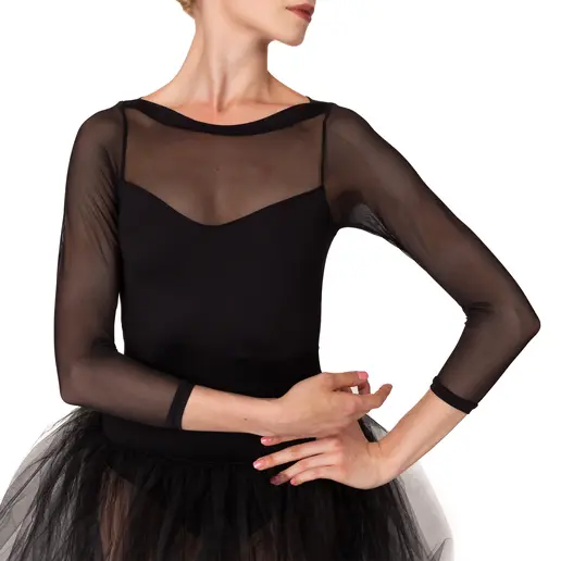 So Danca Elise, leotard with 3/4 netting sleeve