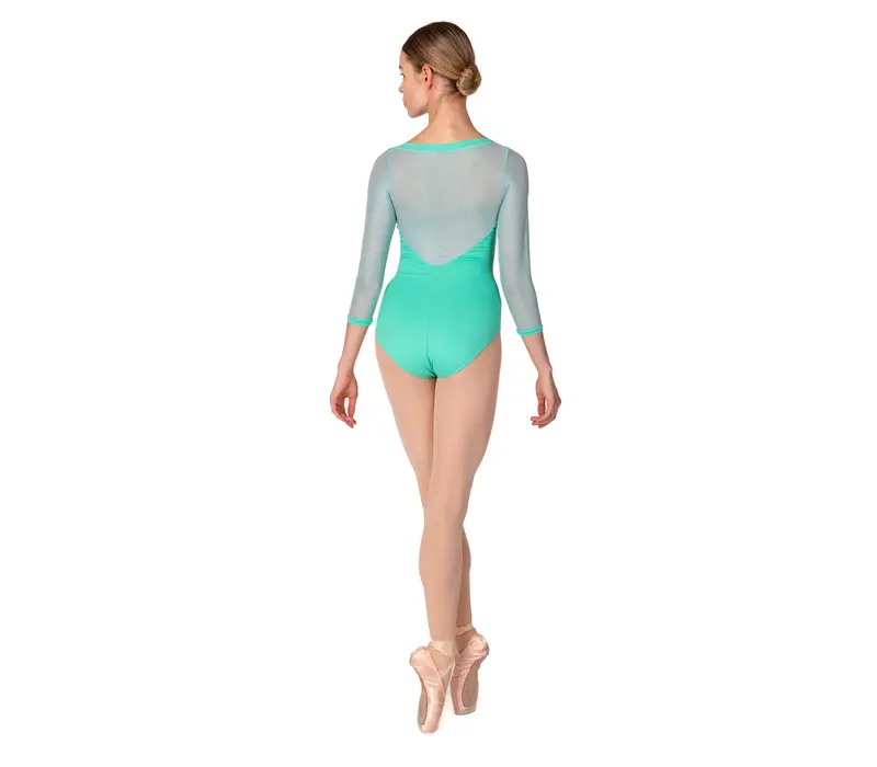 So Danca Elise, leotard with 3/4 netting sleeve - Mint