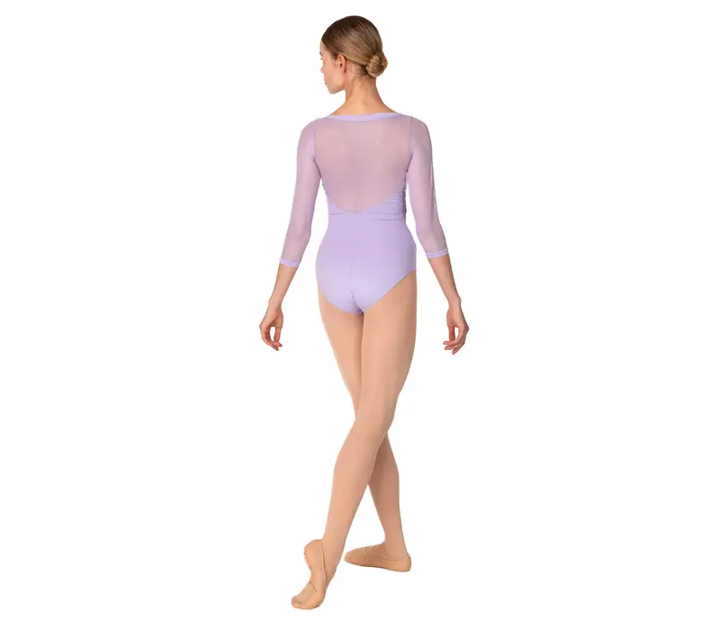 So Danca Elise, leotard with 3/4 netting sleeve - Lavender