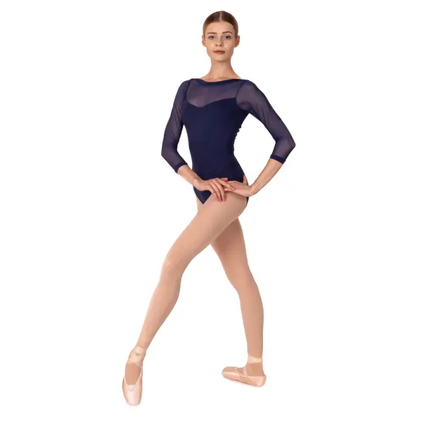 So Danca Elise, leotard with 3/4 netting sleeve