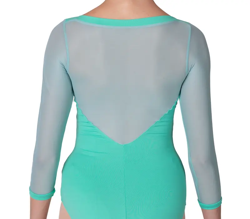 So Danca Elise, leotard with 3/4 netting sleeve - Mint