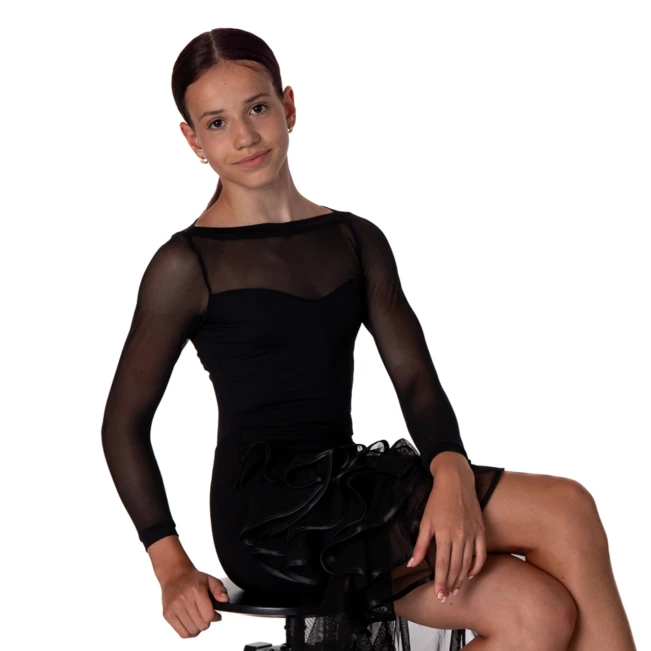 So Danca Elise Ballroom, Girl's Leotard with Three-quarter Sleeves So Danca Elise Ballroom, Girl's Leotard with Three-quarter Sleeves
