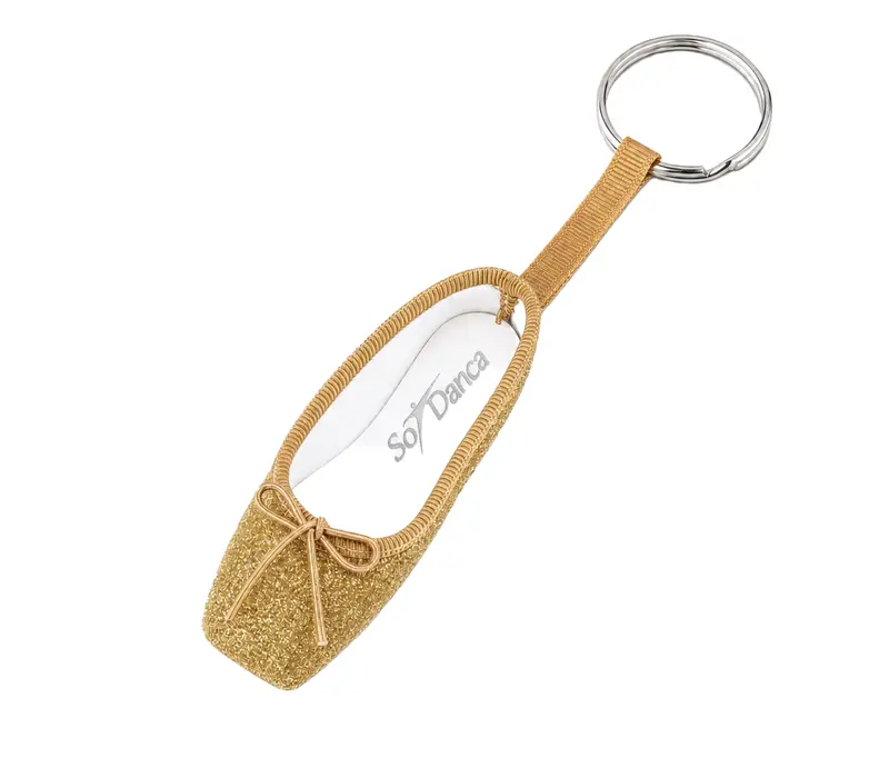 So Danca keychain, sparkling ballet pointe shoe - Gold