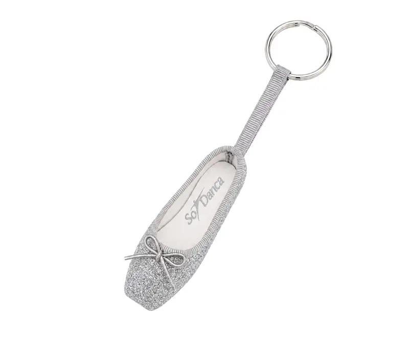 So Danca keychain, sparkling ballet pointe shoe - Silver
