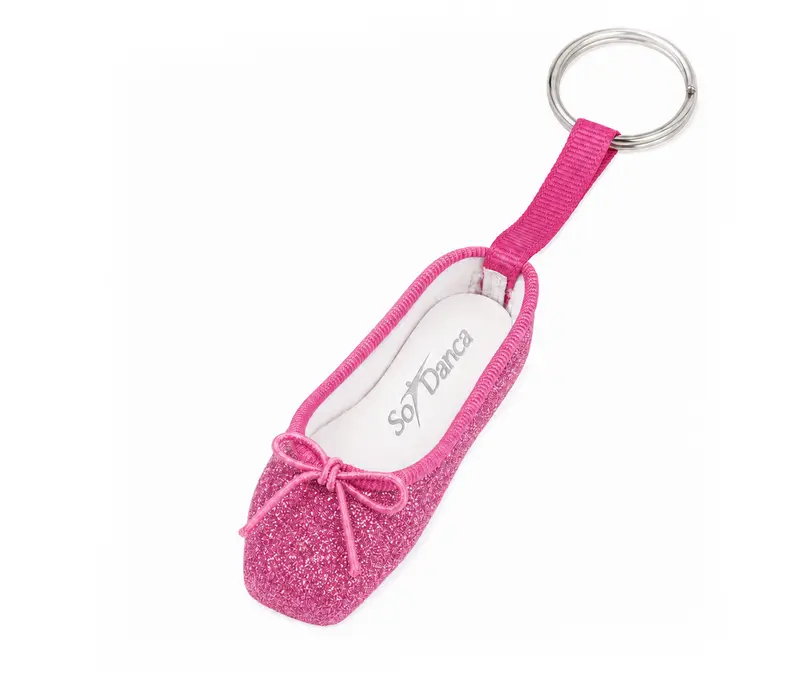 So Danca keychain, sparkling ballet pointe shoe - Rose