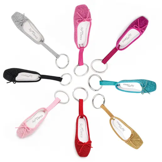 So Danca keychain, sparkling ballet pointe shoe