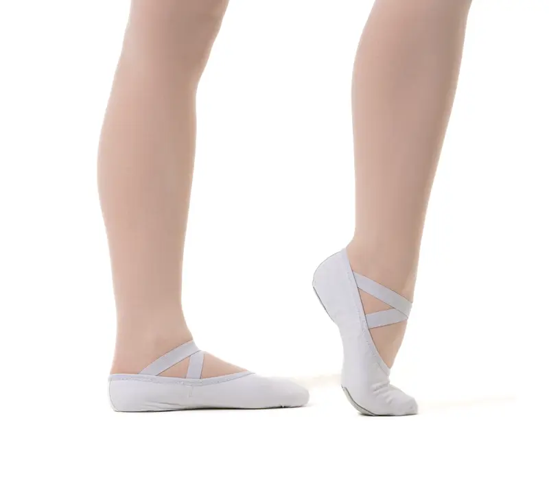So Danca SD16, ladies stretch ballet shoes - White