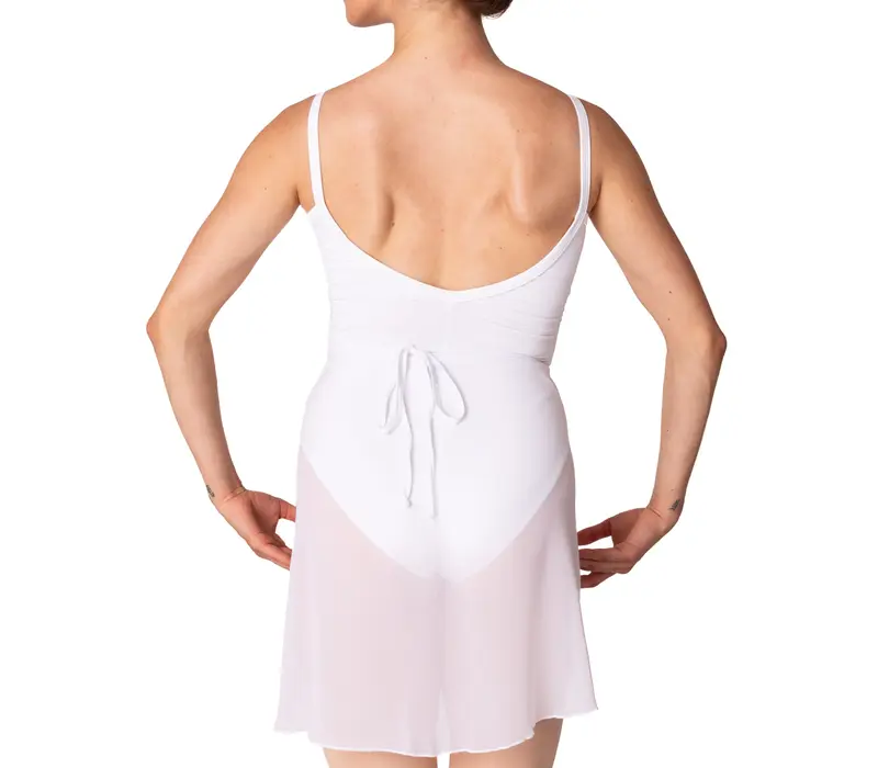 So Danca Studio Line, dress leotard with spaghetti straps and V-neckline - White