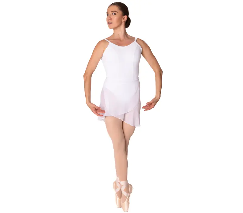 So Danca Studio Line, dress leotard with spaghetti straps and V-neckline - White