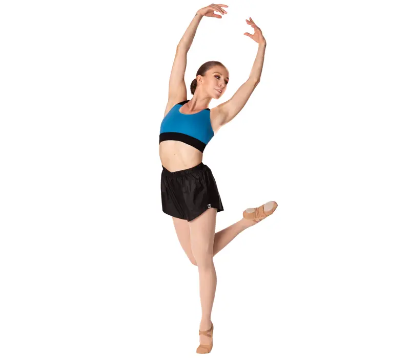 Bloch Leos velvet crop top for women - Black/peacock GP