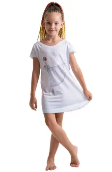 Nightgown for girls with a ballet dancer