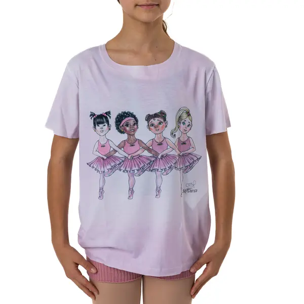 So Danca, T-shirt with ballet dancers for girls