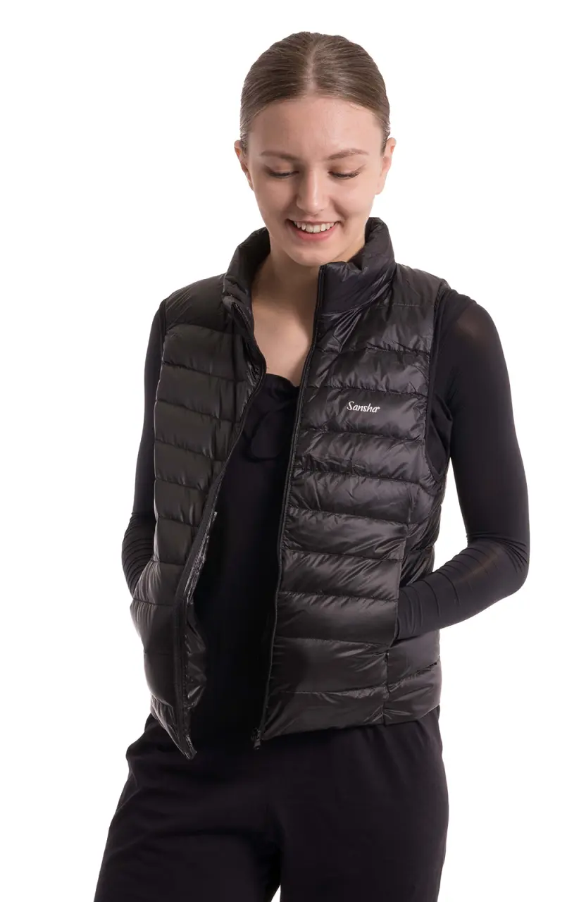 Universeel Doorlaatbaarheid Lauw Sansha down fleece vest to keep a dancer warm | DanceMaster NET