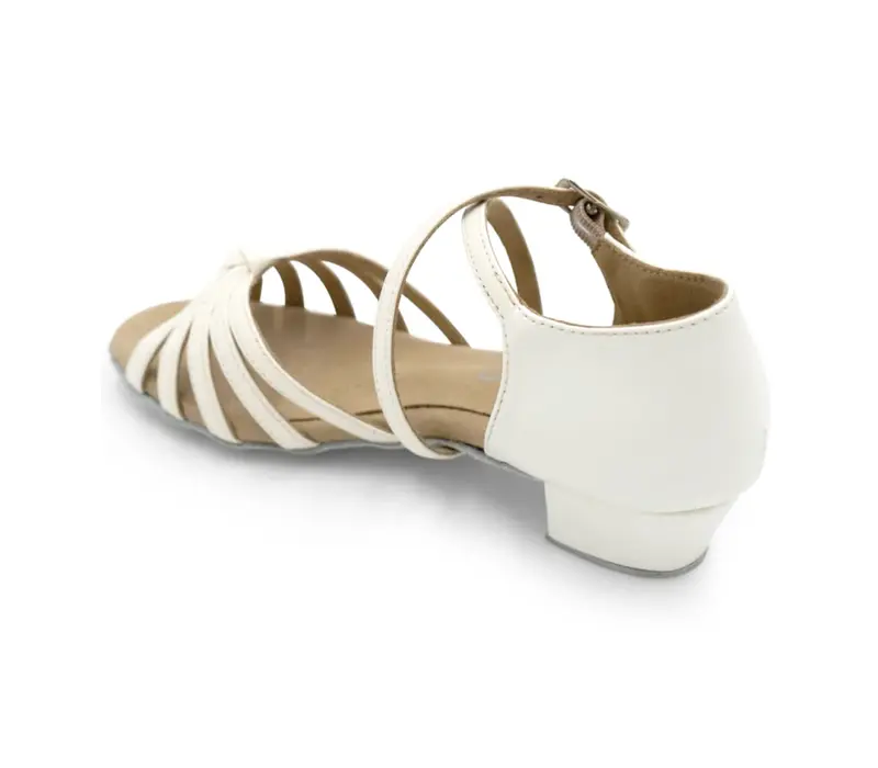 Freed of London Libby, leather latin shoes for children - White