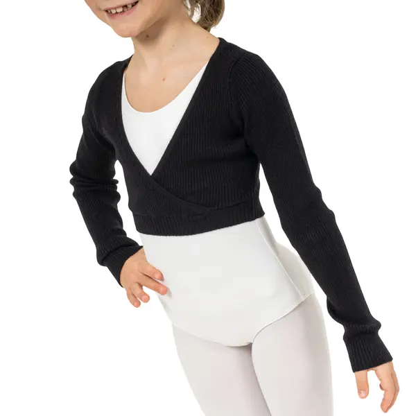 Bloch Fix Wrap Sweater, girls’ ballet warm-up top Bloch Fix Wrap Sweater, girls’ ballet warm-up top