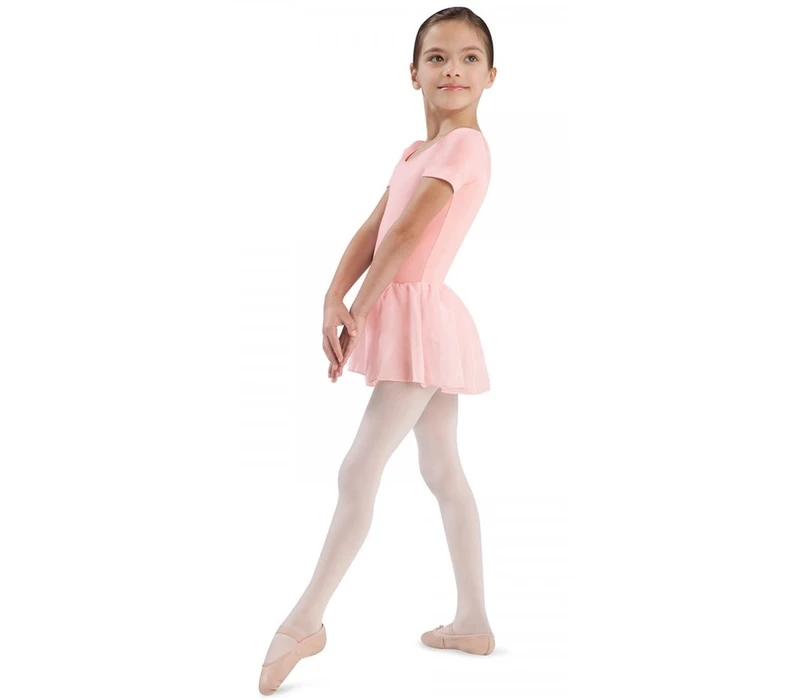 Bloch short sleeve leotard with skirt - Light pink