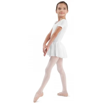 Bloch Tiffany, Short Sleeve Leotard with Skirt - White