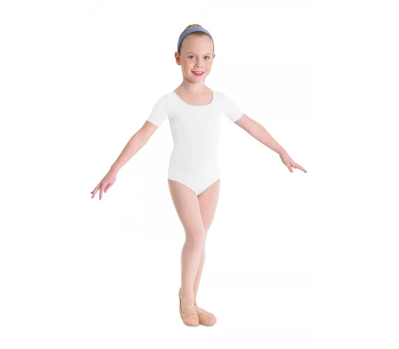 Bloch ballet, Short Sleeve Leotard - White
