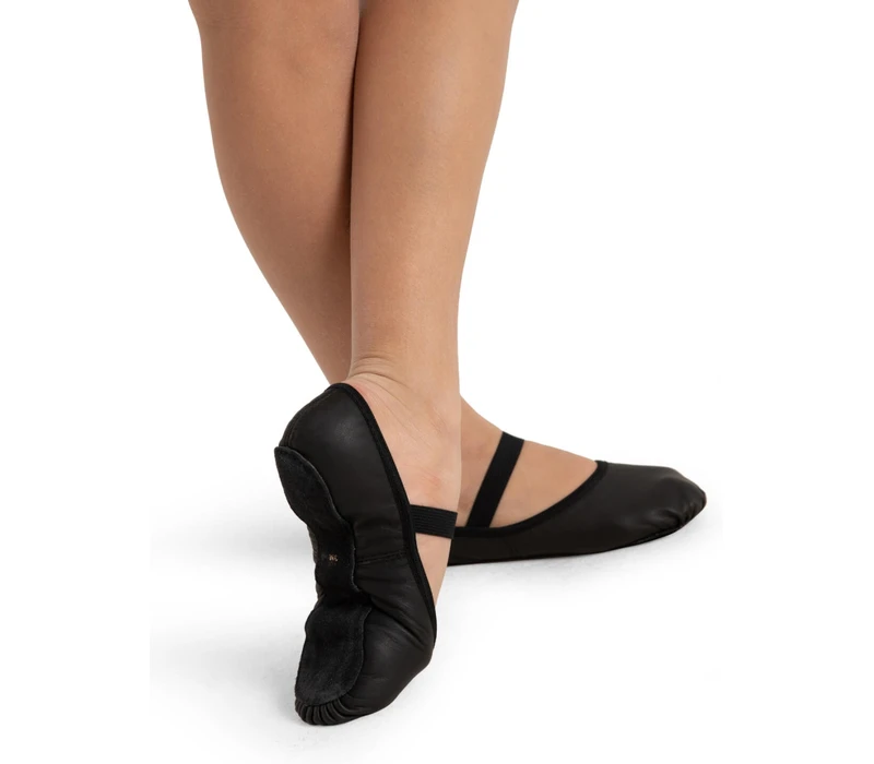 Capezio Luna, kid's leather ballet slippers - Black