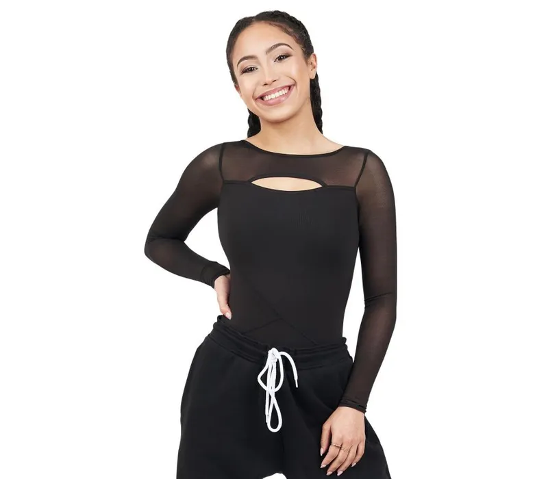 Capezio Activ, long sleeve leotard - Black