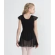 Capezio flutter sleeve dress, leotard with skirt - Black