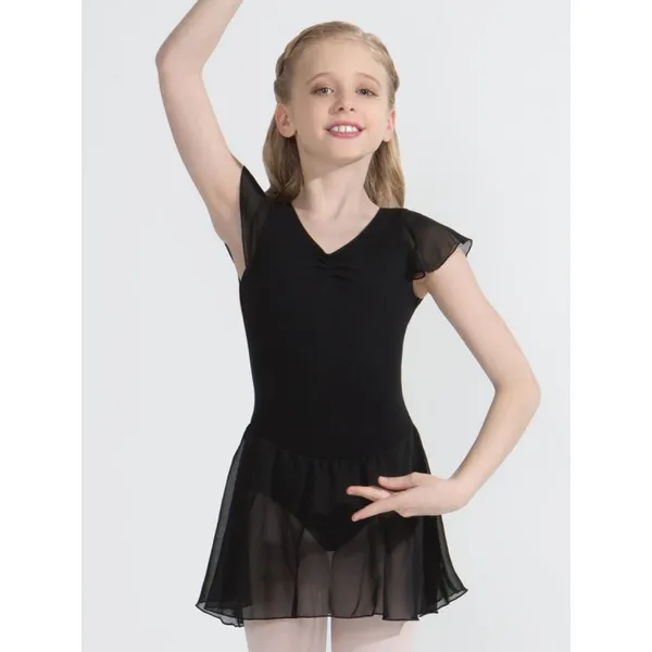 Capezio flutter sleeve dress, leotard with skirt
