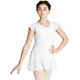 Capezio flutter sleeve dress, leotard with skirt - White