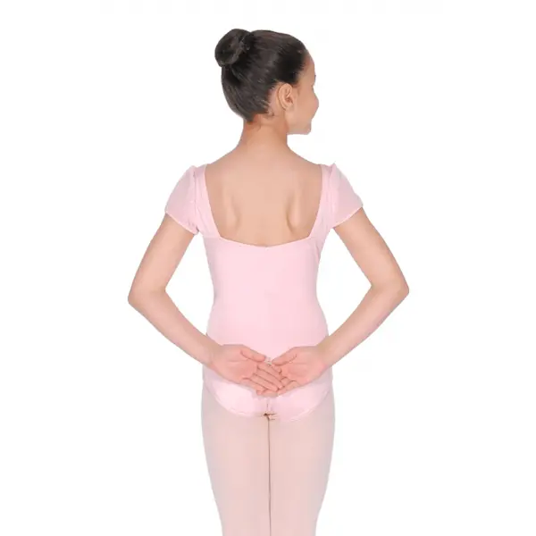 Capezio puff sleeve leotard with glittery shoulders