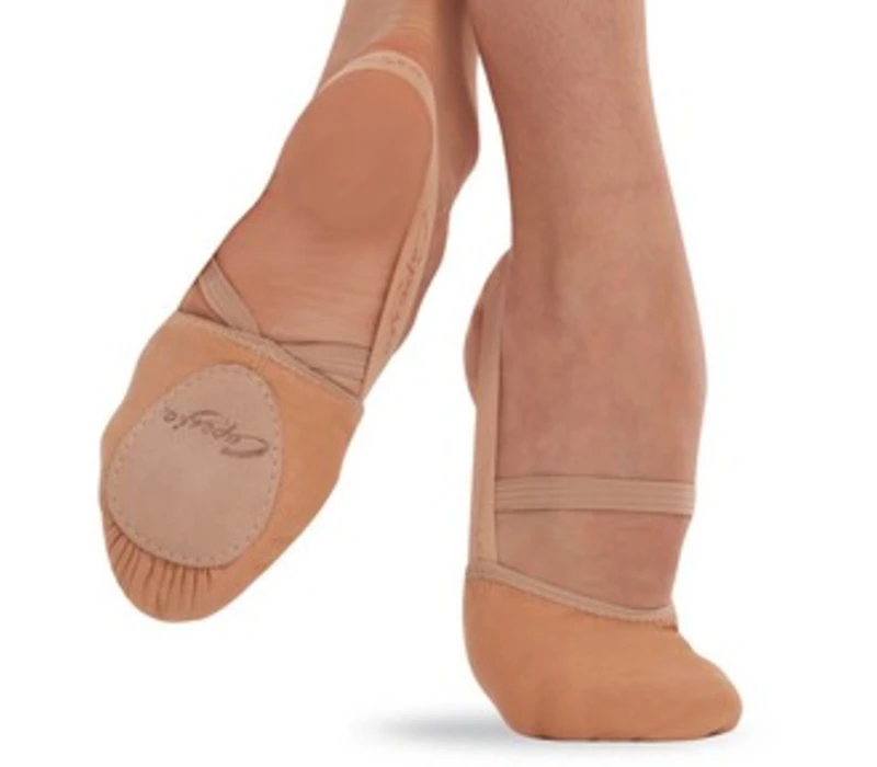 Capezio Hanami PIROUETTE, open heel elastic shoes for kids - Light suntan