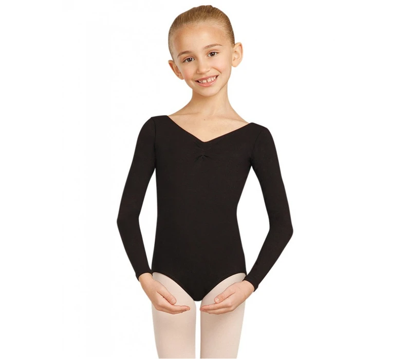 Capezio long sleeve leotard for children - Black