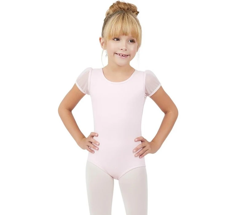 Capezio puff sleeve keyhole back children´s leotard - Pink Capezio