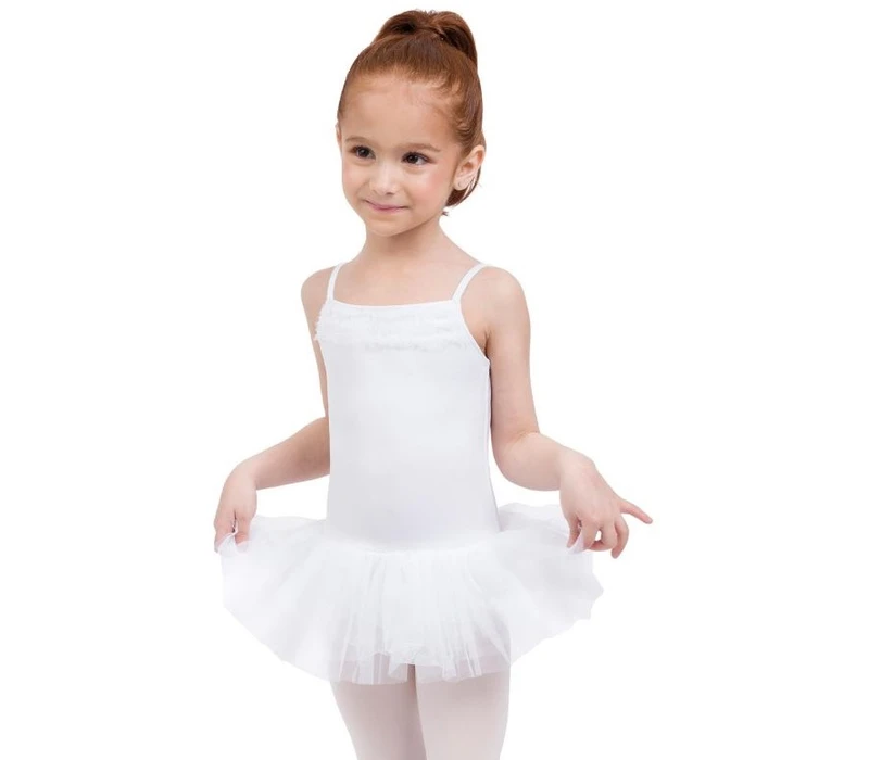 Capezio Ruffle Yoke Tutu Leotard for children - White