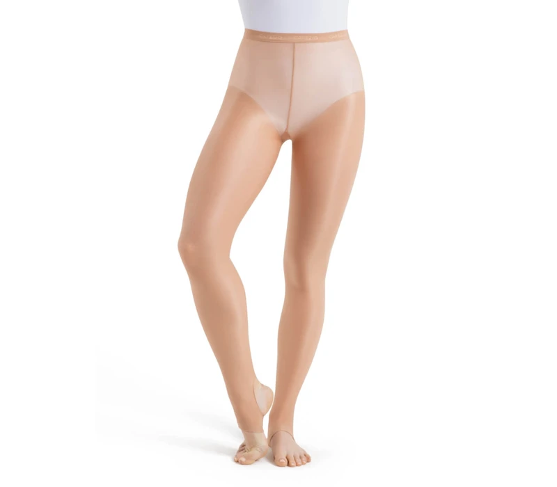 Capezio Ultra Shimmery, Shiny Stirrup Tights - Light toast Capezio