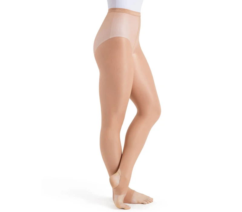 Capezio Ultra Shimmery, Shiny Stirrup Tights - Light toast Capezio
