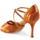 Rummos Elite Paris ballroom dance shoes - Dark tan satin Rummos