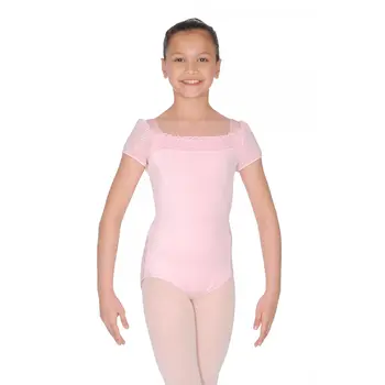 Capezio puff sleeve leotard with glittery shoulders