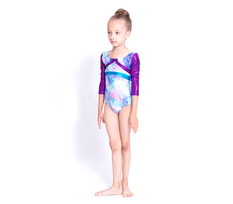 Capezio Gymnastics Arch Back, gymnastics leotard for girls - Capezio Laser lights blue