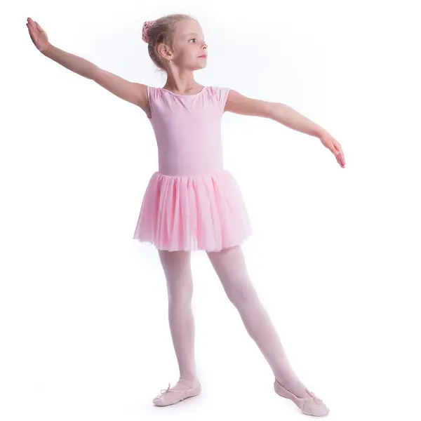 Mirella M1538C Flower Burst, children's leotard with a tutu skirt