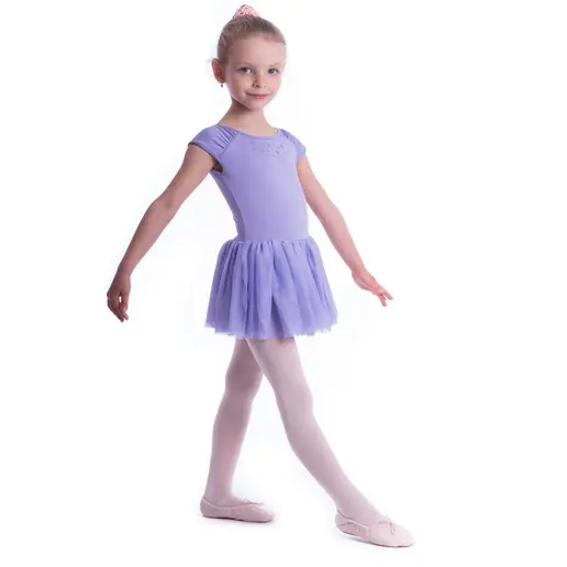 Mirella M1538C Flower Burst, children's leotard with a tutu skirt