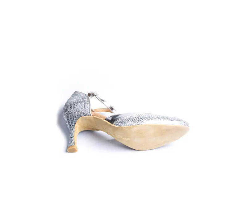 Rummos R407, ballroom dance shoes - Silver leather Rummos